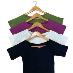 Cropped Canelado Manga Curta