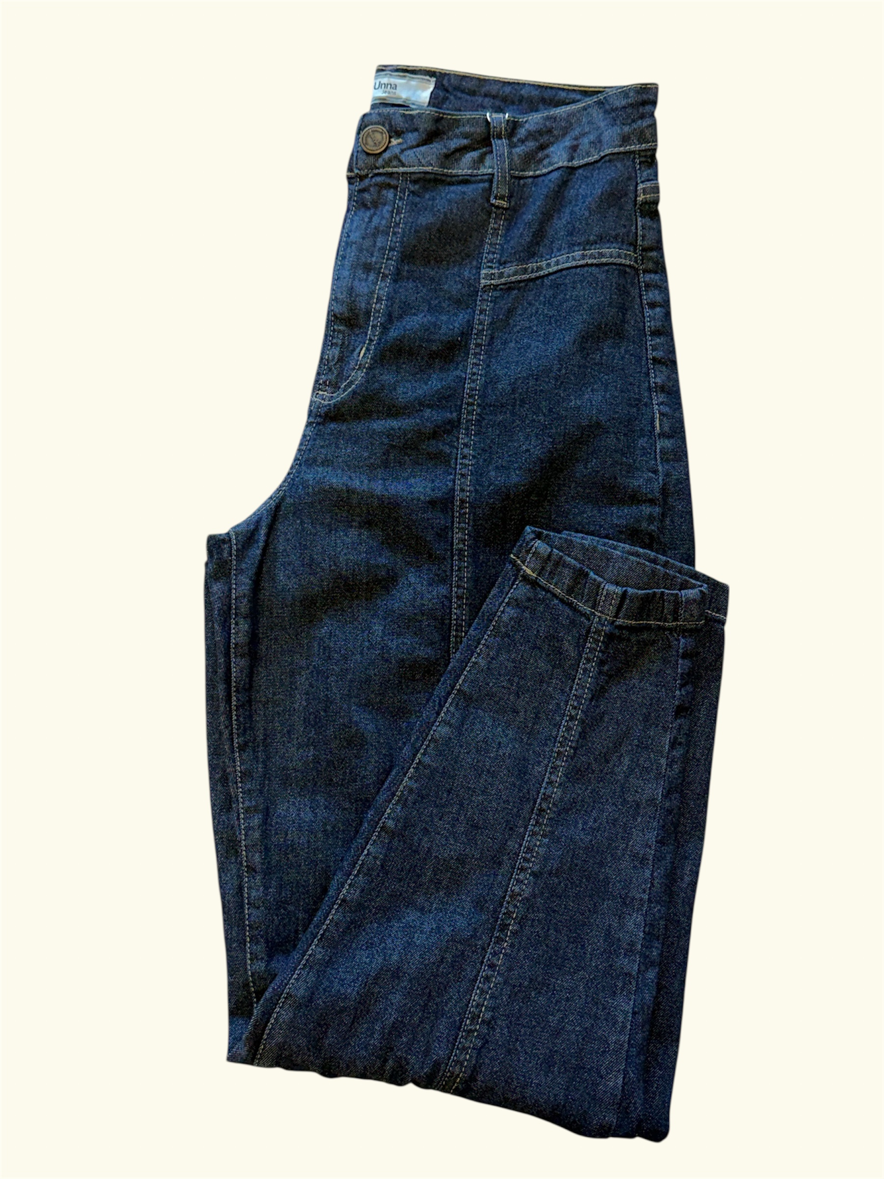 Calça Jeans Mom com Vinco